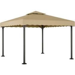 vidaXL Gazebo Tortora 3x3 m Alluminio e Acciaio