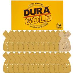 Dura-Gold 220 Grit 12-Hole Hook & Loop Sanding Sheets for Mouse Sanders Box of 24 Sandpaper Sheets