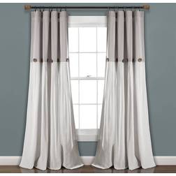 Lush Decor Farmhouse Linen Button 101.6x241.3cm