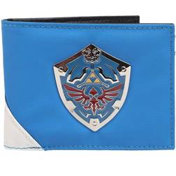 Of Zelda Metal Hylian Shield Men’s Blue Bi-Fold Wallet