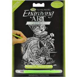 Royal & Langnickel Royal & Langnickel Mini Engraving Art Kits Tabby Cat Kitten silver