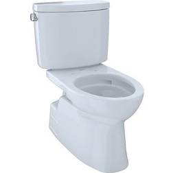 Toto Vespin II Two-Piece Elongated 1.28 GPF Universal Height Skirted Design Toilet with CeFiONtect Cotton White CST474CEFG#01