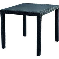 Profiline Table de jardin carré "King" en plastique effet rotin L 79 x 80 x 72 cm