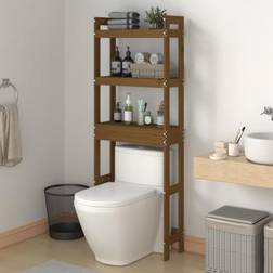 vidaXL Toiletstativ 63 x 26 x 171 cm Massivt Fyrretræ Gyldenbrun