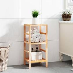 vidaXL Scaffale da Bagno 35,5x35,5x79 cm in Legno Massello di Noce - Marrone