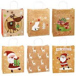 TSI 88316 presentpåse av kraftpapper jul, 12-pack, storlek: Stor (32 x 26 x 12 cm)