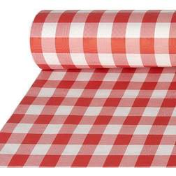 Papstar Nappe damassée 50 m x 1 m rouge "Vichy Karo" (Carton)