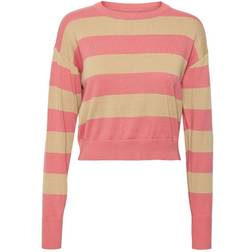 Noisy May Cropped Knit Sweater - Sun Kissed Coral