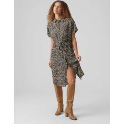 Vero Moda Vmbumpy Vestido Midi SS Calf Shirt Dress - Noos