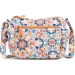 Vera Bradley Damen Crossbody-Börse unterwegs Umhängetasche, Verzaubertes Mandala – recycelte Baumwolle, Einheitsgröße