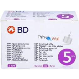 BD THIN Wall Pen-Nadeln 0,25 31 Gx5 mm 100 Stück