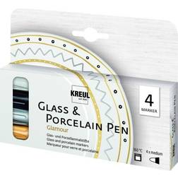 Kreul Glass & Porcelain Pen Glamour, 4er-Set
