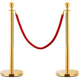 vidaXL Corde De Colonne Rouge Et Doré Velours 51166