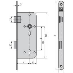 Basi Ö9210-0001 Serrure De Porte De Chambre À Insérer Argent