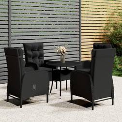 vidaXL 5-tlg. Garten-Bistro-Set Poly Essgruppe, 1 Tisch einschl. 4 Stühle