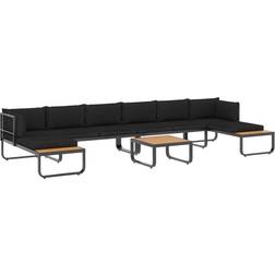 vidaXL Canapés d'Angle Jardin 5 pcs et Coussins Sofa de Jardin Dark Grey Ensemble de Salon d'Extérieur