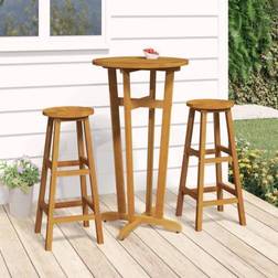 vidaXL 3 pcs Bois d'Acacia Solide Ensemble de Bar d'Extérieur