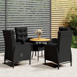 vidaXL 5-tlg. Garten-Bistro-Set Poly Essgruppe, 1 Tisch einschl. 4 Stühle
