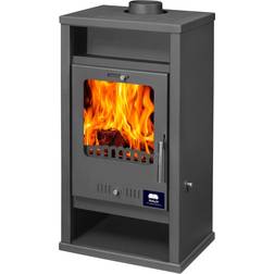 Moeby24 Kaminofen Assos Anthrazit 130mm Rauchrohr 7,78 KW BimSchV 1-2 EEK A