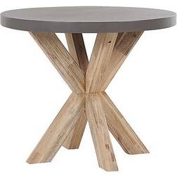 Beliani Mesa De Comedor Para Jardín Gris Tablero 4 Personas Ø 90 cm