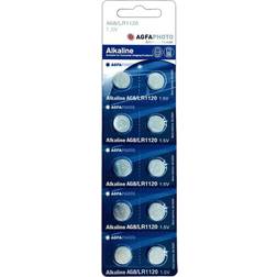 AgfaPhoto LR55/AG8 10-pack knappcellsbatteri Alkaline, 1,5V