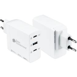 Good Connections USB-Schnellladegerät 100W, GaN, 3-Port (2x USB-C und 1x USB-A) PD 3.0, QC 4 weiß