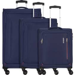 American Tourister Conj. 3 Trolleys SP55+SP66+SP80 Hyperspeed Combat Navy