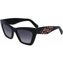 Ferragamo Geometric Cat Eye Sunglasses, 55mm