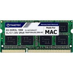 TIMETEC Compatible 8GB DDR3L 1866MHz PC3-14900 Unbuffered Non-ECC 1.35V CL13 2Rx8 Dual Rank 204 Pin SODIMM Memory RAM Module Upgrade (8GB)