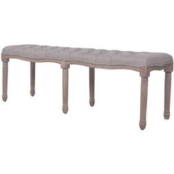 vidaXL Bench Linen Solid Wood 150 x 40 x 48 cm Gris Foncé Banquette