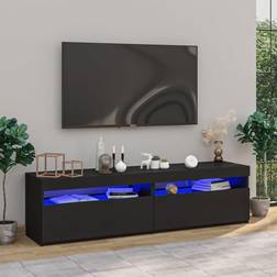 vidaXL Muebles Con Luces LED 2 Unidades Negro 75x35x40 cm Mueble de TV