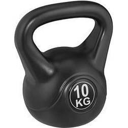 Relaxdays Kettlebell 10 kg, kulhantel plast, fitness workout, svänghantel, kvinnor och män, rund vikt