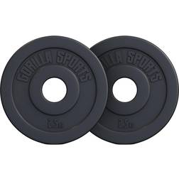 Gorilla Sports Hantelscheibenset Olympia Kunststoff 5 kg 2 x 2,5 kg