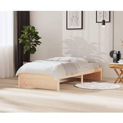 vidaXL Bedframe Massief Hout 100x200 cm Wit
