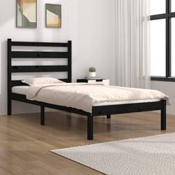vidaXL Bed Frame Black Solid Wood Pine 100 x 200 cm