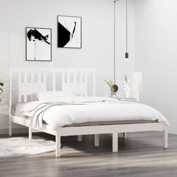 vidaXL 120x200 cm Massivt Fyrretræ Hvid Sengeramme