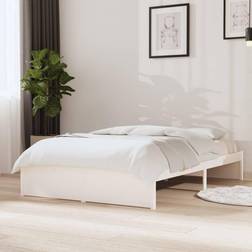 vidaXL Bedframe Massief Hout Wit 120x190 cm