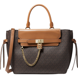 Michael Kors Hamilton Legacy Large Logo Belted Satchel Bag - Brn/Acorn