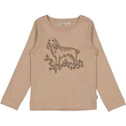 Wheat T-Shirt Broderet Hund affogato