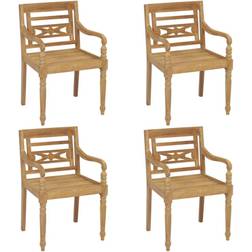 vidaXL Lot de 4 Chaises Batavia Parc Balcon Terrasse Jardin