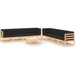 vidaXL Salotto Giardino 9 pz Cuscini Antracite Legno di Pino Cod MXL 43307 Set da Lounge da Esterno