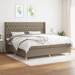 vidaXL med madrass taupe Kontinentalsäng