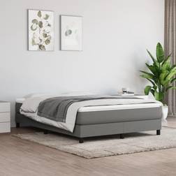 vidaXL Boxspringbett Dunkelgrau 140x190 Stoff Grau Bettrahmen