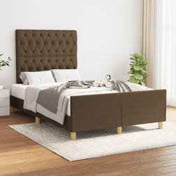 vidaXL Cadre À Lit Double Adulte Meuble de Chambre Marron Foncé 120x200 cm