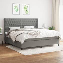 vidaXL Giroletto A Molle Con Materasso Grigio Scuro 200x200 cm Tessuto Cod Mxl 55460 Letto Continentale