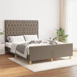 vidaXL Cadre À Lit Double Adulte Meuble de Chambre Taupe 140x200 cm