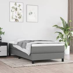 vidaXL Estructura De Cama Sin Colchón Tela Gris Oscuro 90x200 cm