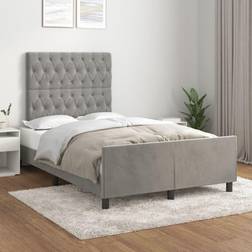 vidaXL Estructura De Cama Terciopelo Gris Claro 120x200 cm