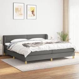 vidaXL Giroletto A Molle Con Materasso Grigio Scuro 200x200 cm Tessuto Letto Continentale