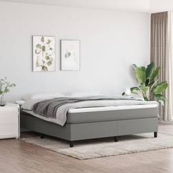 vidaXL Estructura De Cama Box Spring Tela Gris Oscuro 180x200 cm